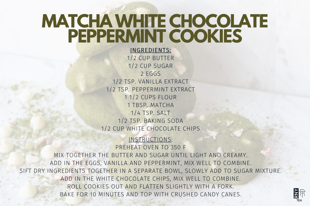organic matcha white chocolate peppermint cookies